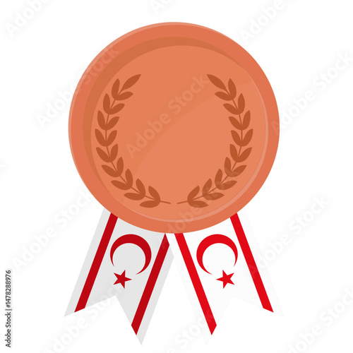 Bronze award medal with Turkish Republic of Northern Cyprus flag ribbons for winners