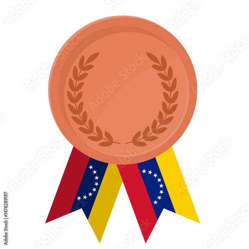 Bronze award medal with Venezuela flag ribbons for winners