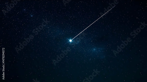 Starry Night Sky With Meteor