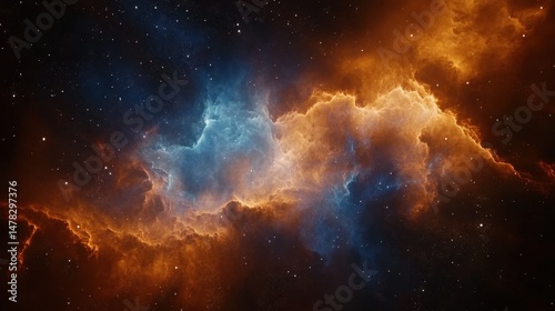 Abstract Cosmic Clouds with Stars - Modern Space Design for Web, Mobile, Social Media