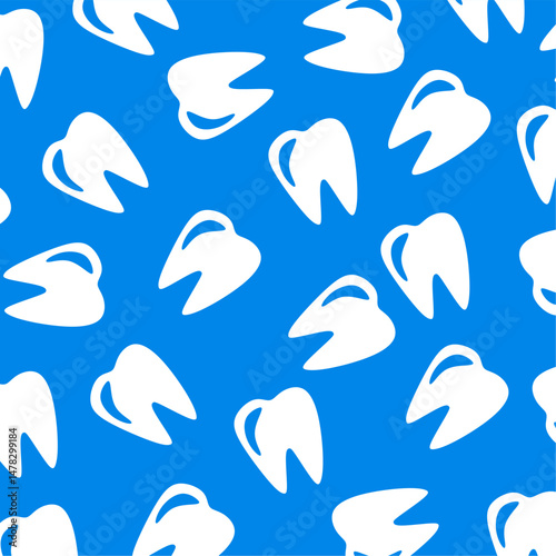 Seamless Teeth Dental Pattern Background. Tillable background for your fabric, textile design, wrapping paper or wallpaper.