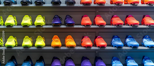 Colorful Soccer Cleats On Display