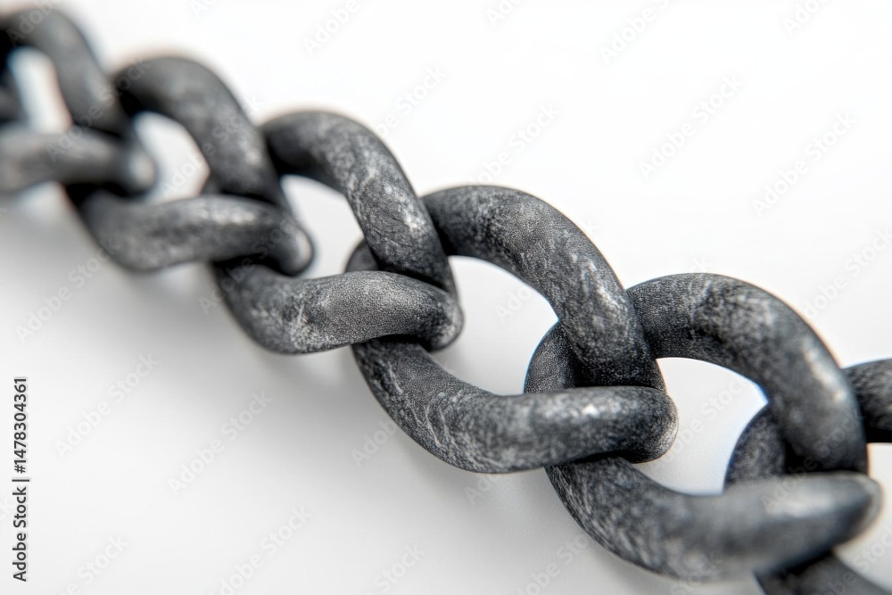 Fototapeta premium A Metal Chain Links together for Strength and Security Conceptual