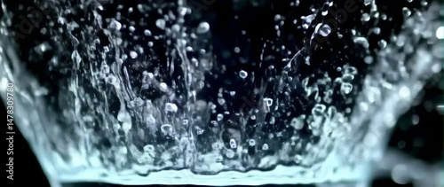 Wallpaper Mural Anamorphic video Explosion of water droplets on an isolated black background Torontodigital.ca