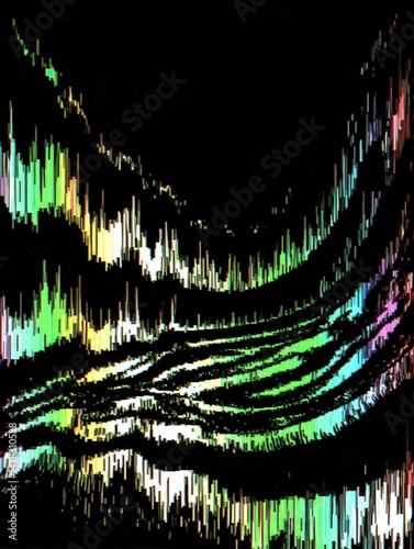 Abstract Colorful Neon Effect: A visually captivating abstract artwork, a vibrant interplay of colors, neon effect, graphic digital patterns, suggesting a digital landscape. 