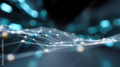 Obraz na płótnie An abstract representation of data flow with streams of information moving from a variety of devices – like wearables smart appliances and autonomous vehicles – merging into a centralized w salonie