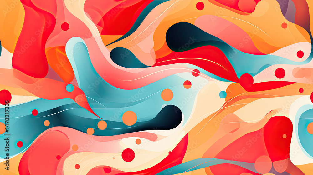 Naklejka premium Vibrant Abstract Fluid Design: Colorful Swirls and Textured Patterns for Modern Artistic Expression and Creative Canvas Artwork with Dynamic Movement