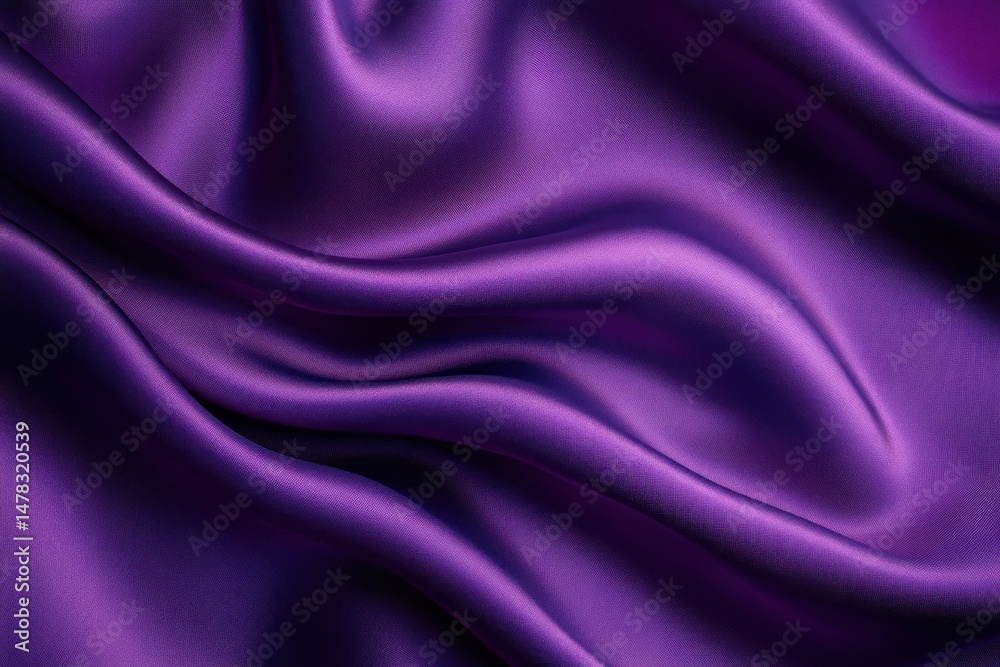 Fototapeta premium Smooth and shiny purple satin fabric with soft folds flowing gracefully conveying luxury and elegance