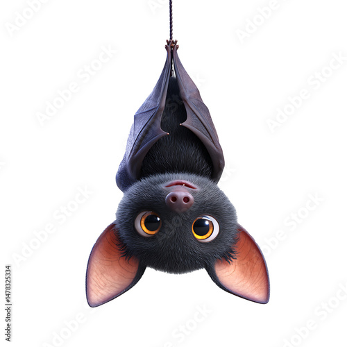 3D Cartoon Bat with Cute Expression