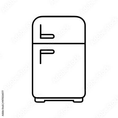 Refrigerator Icon Outline for Kitchen, Appliance, and Food Storage Design