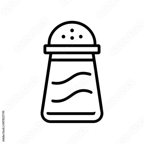Salt Shaker Line Art Icon for Kitchen and Cooking Design
