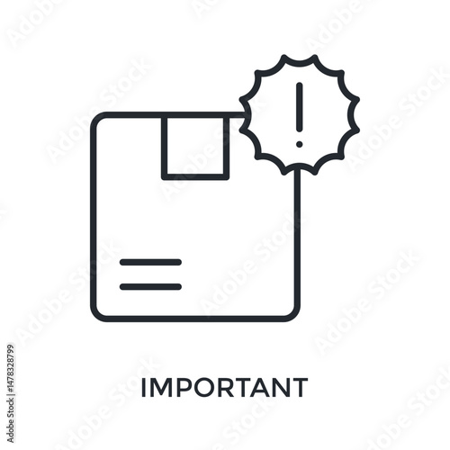 Important Icon Outline Style. Vector Illustration For Graphic Design