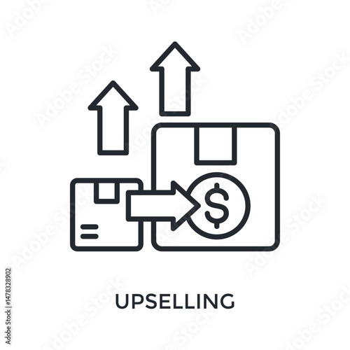 Upselling Icon Outline Style. Vector Illustration For Graphic Design