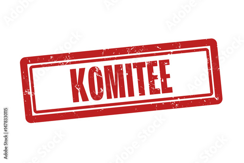Komitee (Committee) - A red stamp, isolated on white background.