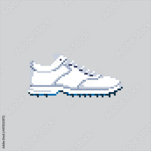 Pixel art illustration Golf. Pixelated Golf Footwear. Golf Sport Shoes Footwear Icon pixelated for the pixel art game and icon for website and video game. old school retro.
