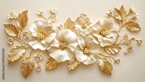 Ornate Floral Arrangement With Gold Accents