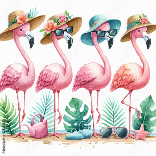 flamingos in the water