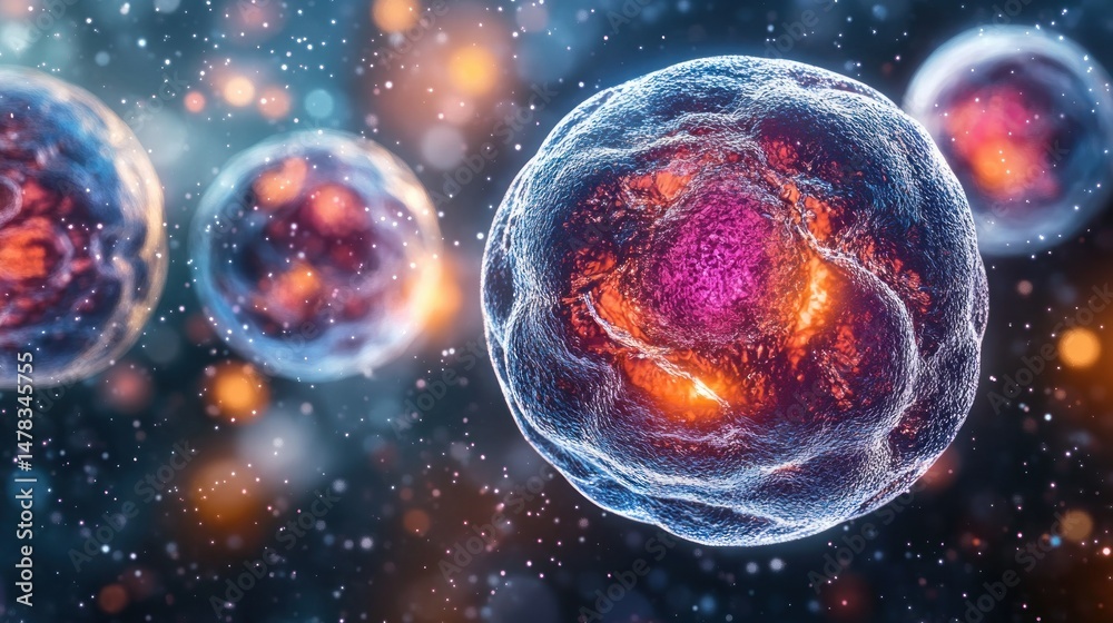 Naklejka premium Cellular Structure in Focus