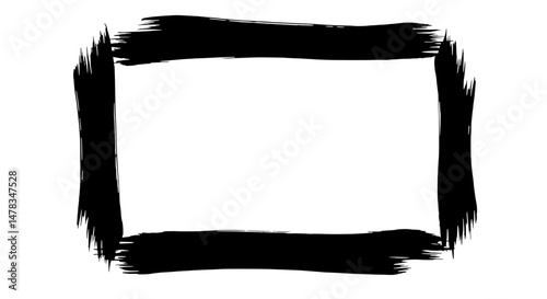 Black Grunge Brushstroke Frame:  A stark black grunge brushstroke frame, minimalist yet expressive, offers a powerful, contemporary framing option. The rough.