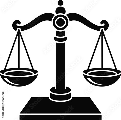 Scales of Justice Icon Vector Illustration
