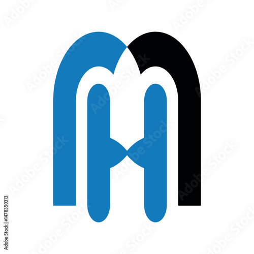 hm letter icon Logo alphabet vector design.