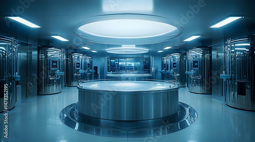 Immersive cryosleep environment depicting advanced technology and solitude