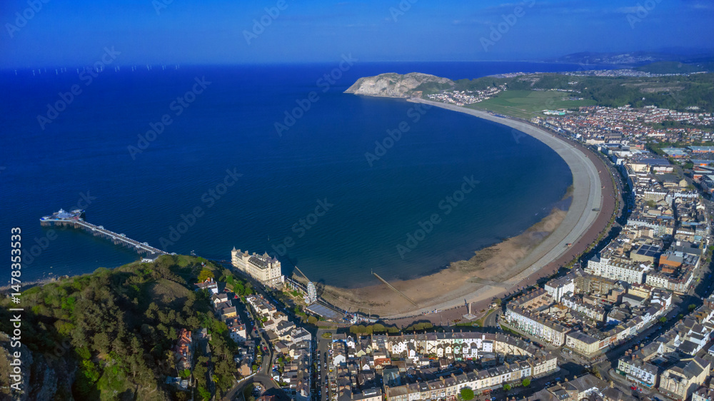 Naklejka premium View of Landudno from above