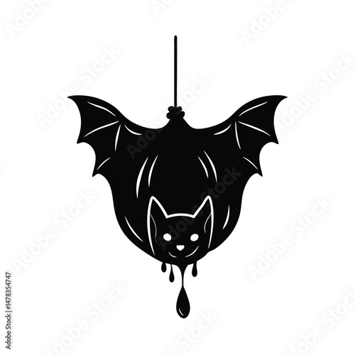 Bat with Candy Funny Slime Halloween Graphic