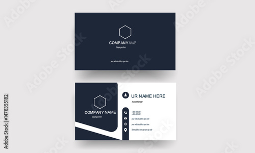Business card design template, Clean professional business card template, visiting card.