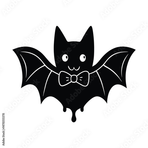 Bat with Glasses Nerdy Slime Halloween Artwork