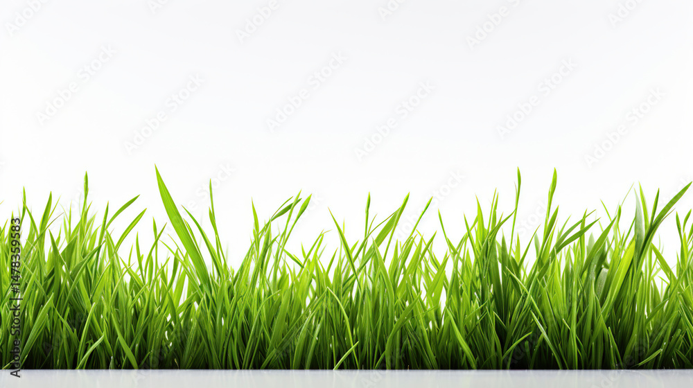Fototapeta premium Simple green grass border with fresh texture