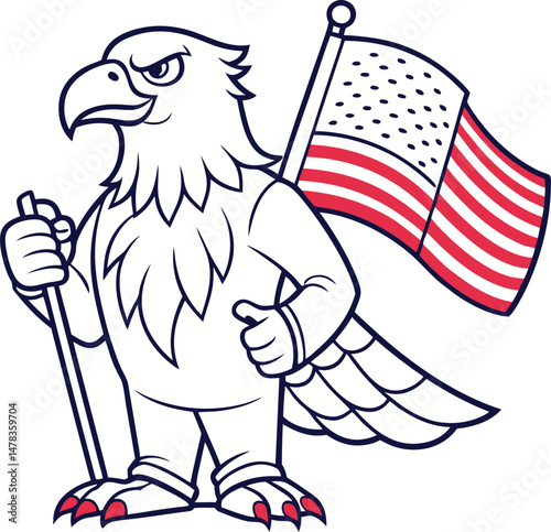 a friendly bald eagle holding a american eagle