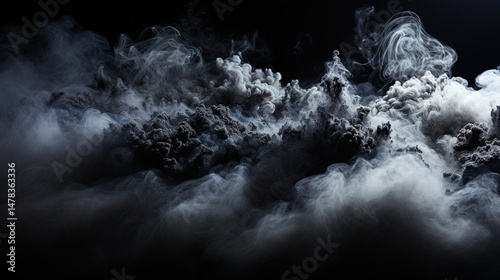 Dark smoky clouds with dramatic lighting
