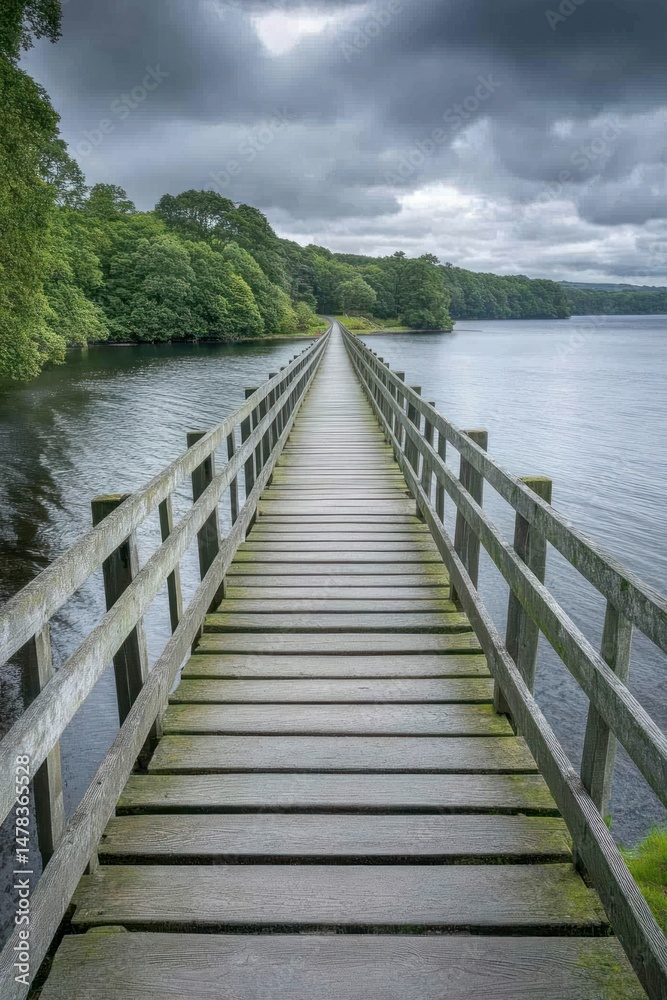 Fototapeta premium wooden bridge over the lake