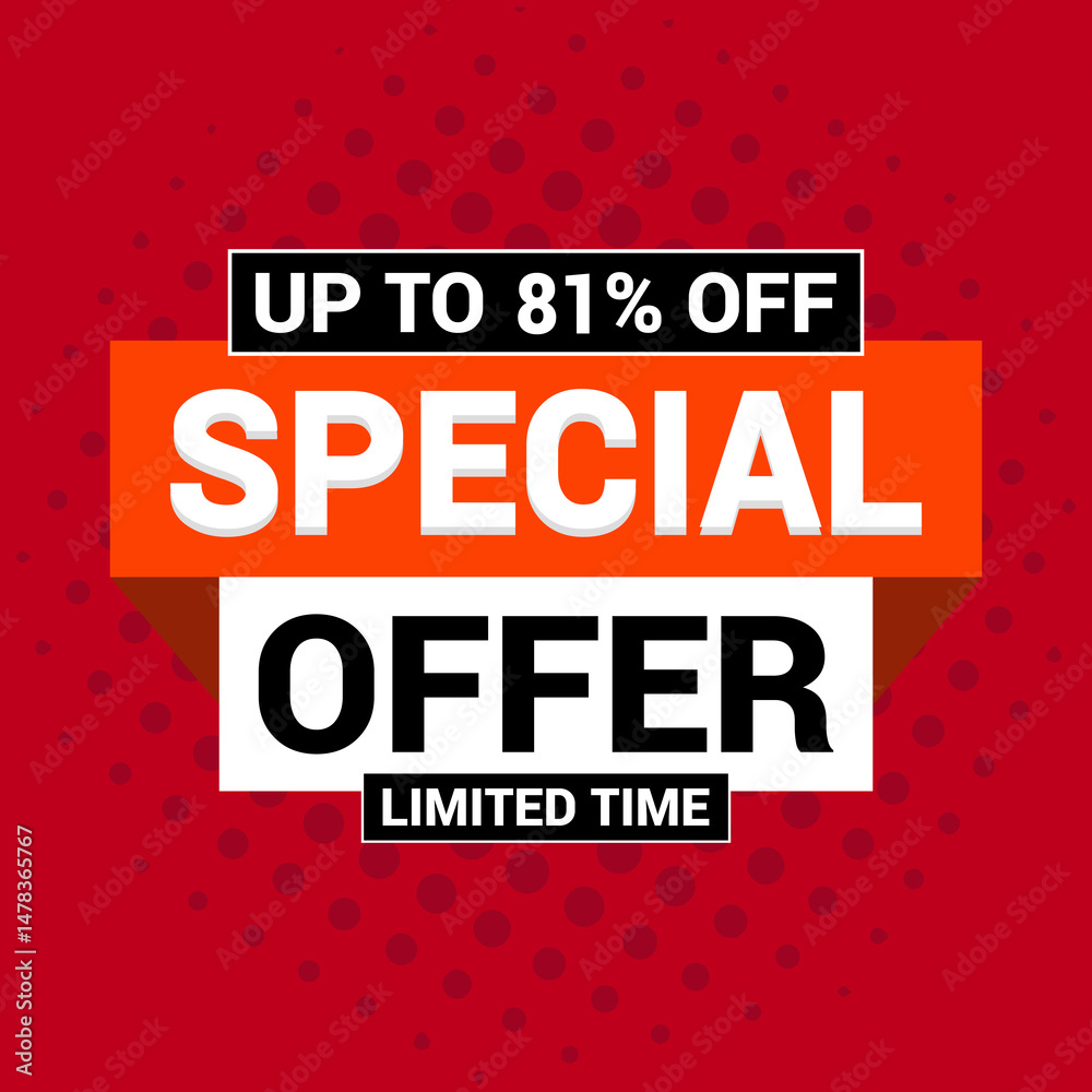 Special 81% offer vector icon design template Limited time special offer banner for marketing promotion Special 81% offer vector icon design template Limited time special offer banner for marketing promotion