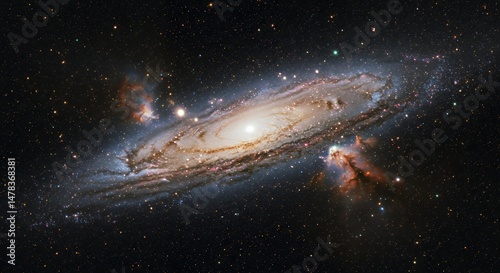 Andromeda Galaxys Majestic Swirl A Cosmic Tapestry of Stars and Dust