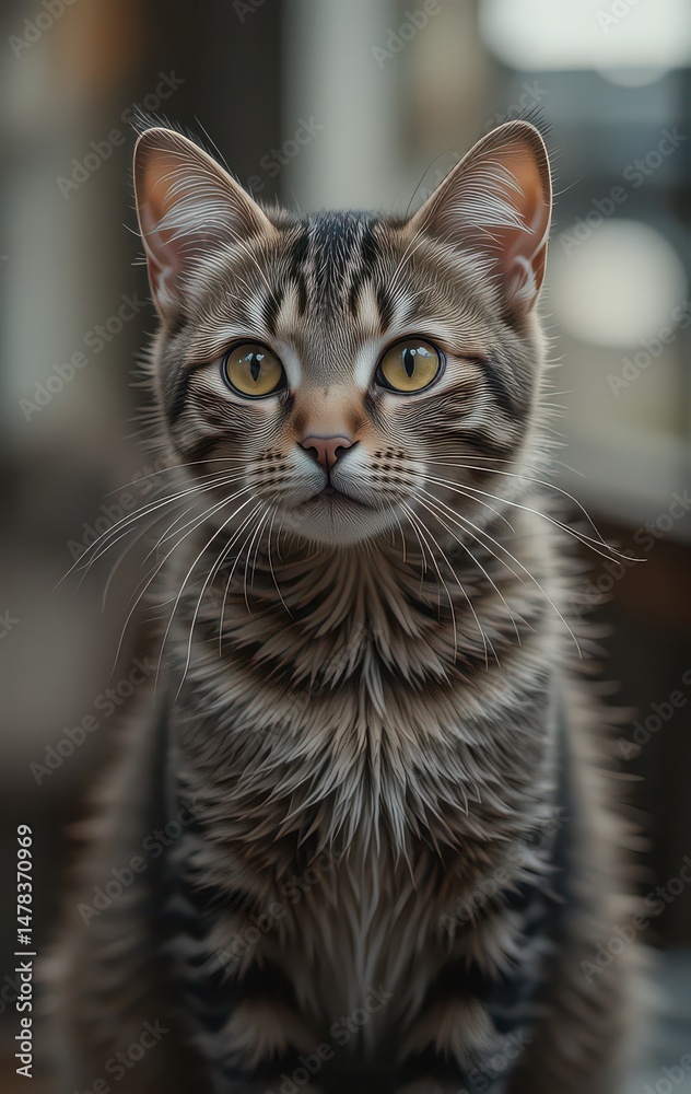 Naklejka premium Cute Tabby Cat Portrait