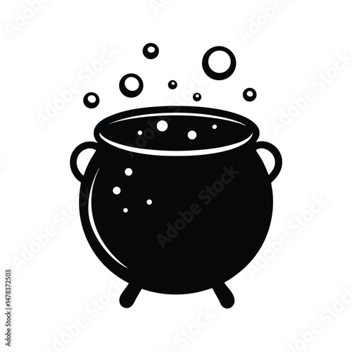 Cauldron with Bubbles Halloween Potion Clipart