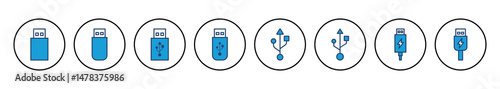 Usb icon vector. Flash disk icon vector