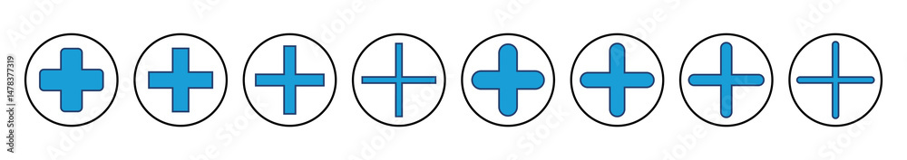 Fototapeta premium Plus Icon vector. Add plus icon