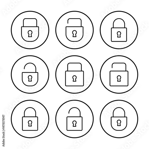 Lock icon vector. Padlock icon vector. Encryption icon. Security symbol