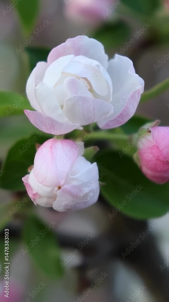 Vertical video Beautiful wild plum fruit flower blooming Vertical video Beautiful wild plum fruit flower blooming