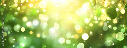 Abstract Green Nature Bokeh Background
