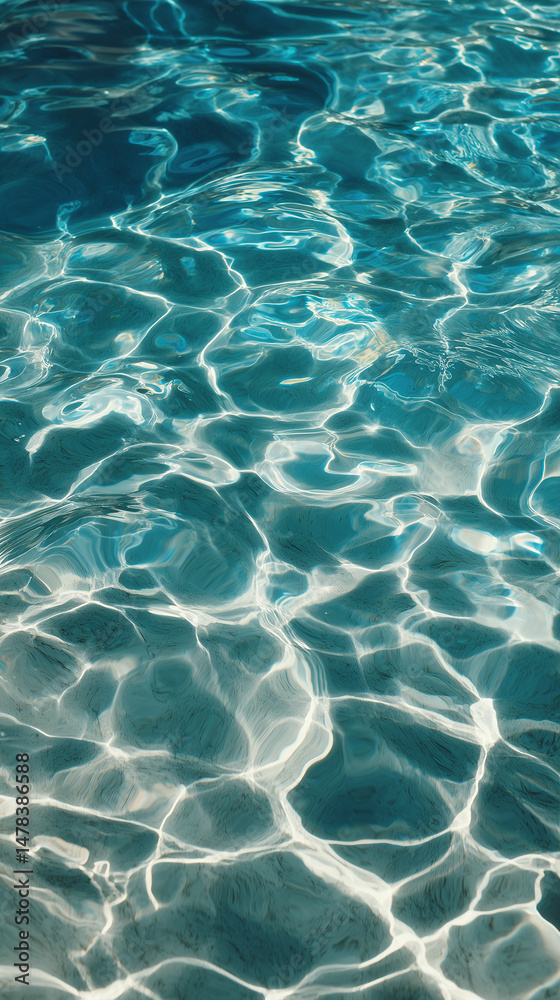 Fototapeta premium Water ripples on a light blue water surface