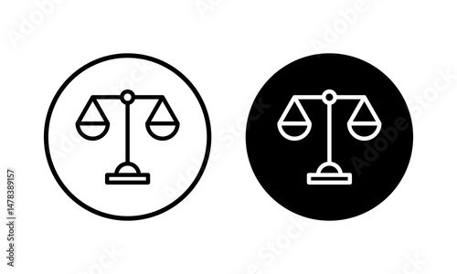 Scales icon vector illustration. Law scale icon. Justice sign and symbol