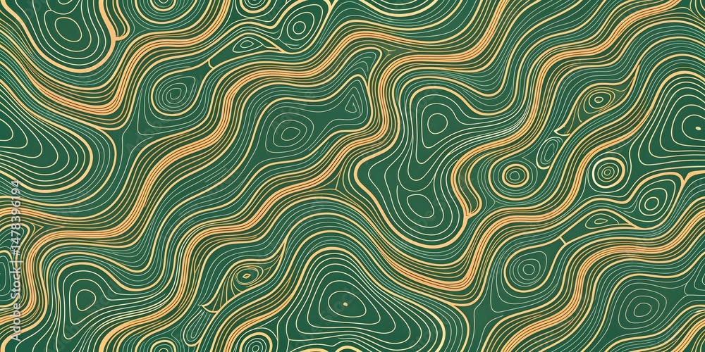 Abstract Emerald and Gold Swirl Pattern: Seamless Texture Abstract Emerald and Gold Swirl Pattern: Seamless Texture
