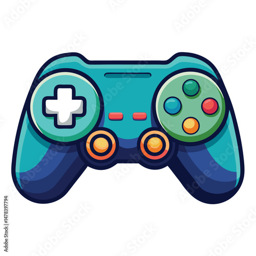 Six classic gamepad  instrument isolated on white background