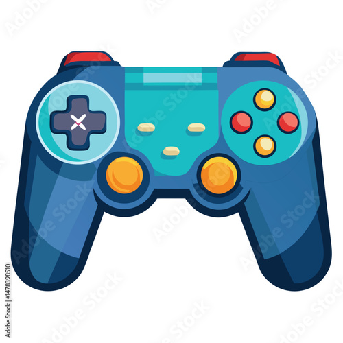 Six classic gamepad  instrument isolated on white background