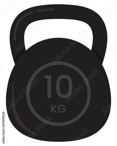 Kettlebell black icon vector isolated on a white background.