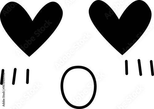  Face in love illustration.